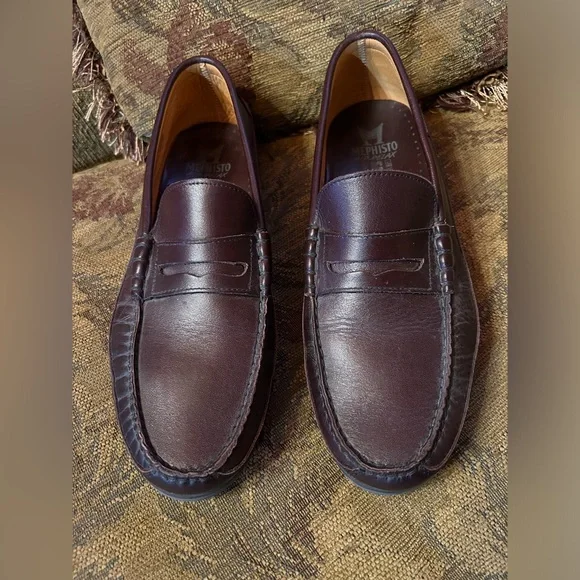 Mephisto penny boat loafers leather wine color retails $375 size 10 Mephisto penny boat loafers leather wine color retails 375  main image 2